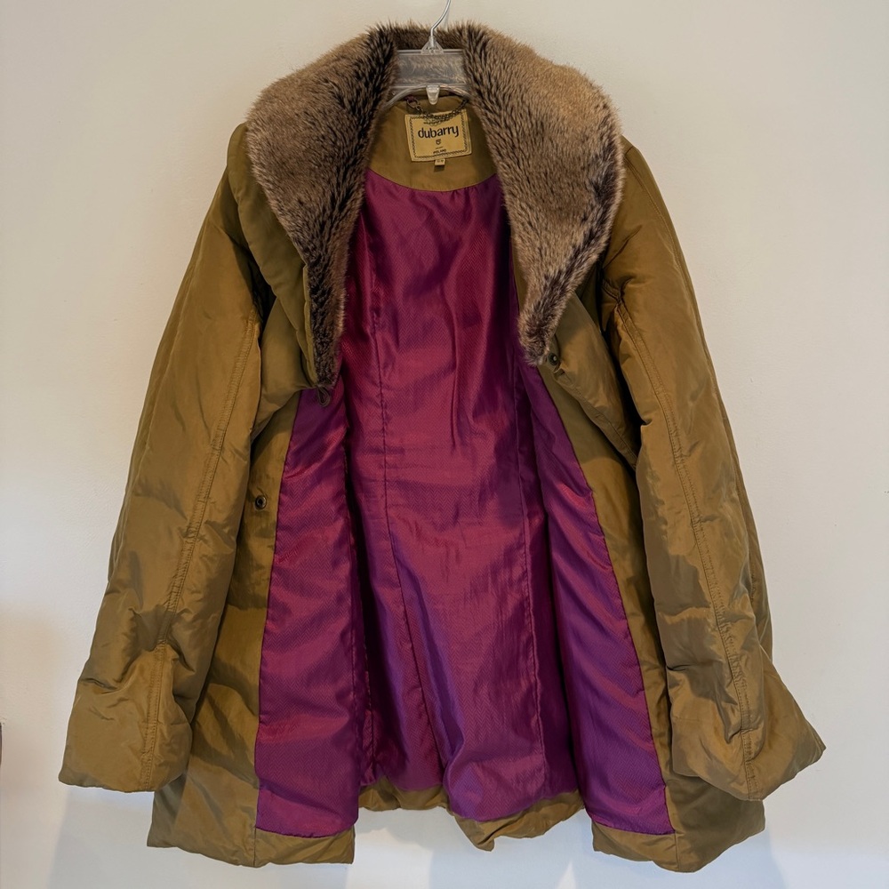 Dubarry of Ireland Keyes Parka Down Filled Faux Fur Collar Coat Women’s US 10 - Picture 6 of 16
